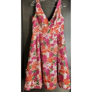 Monique Lhuillier Dress Prairie Pink Riona Floral Embroidered Size 12 Pretty